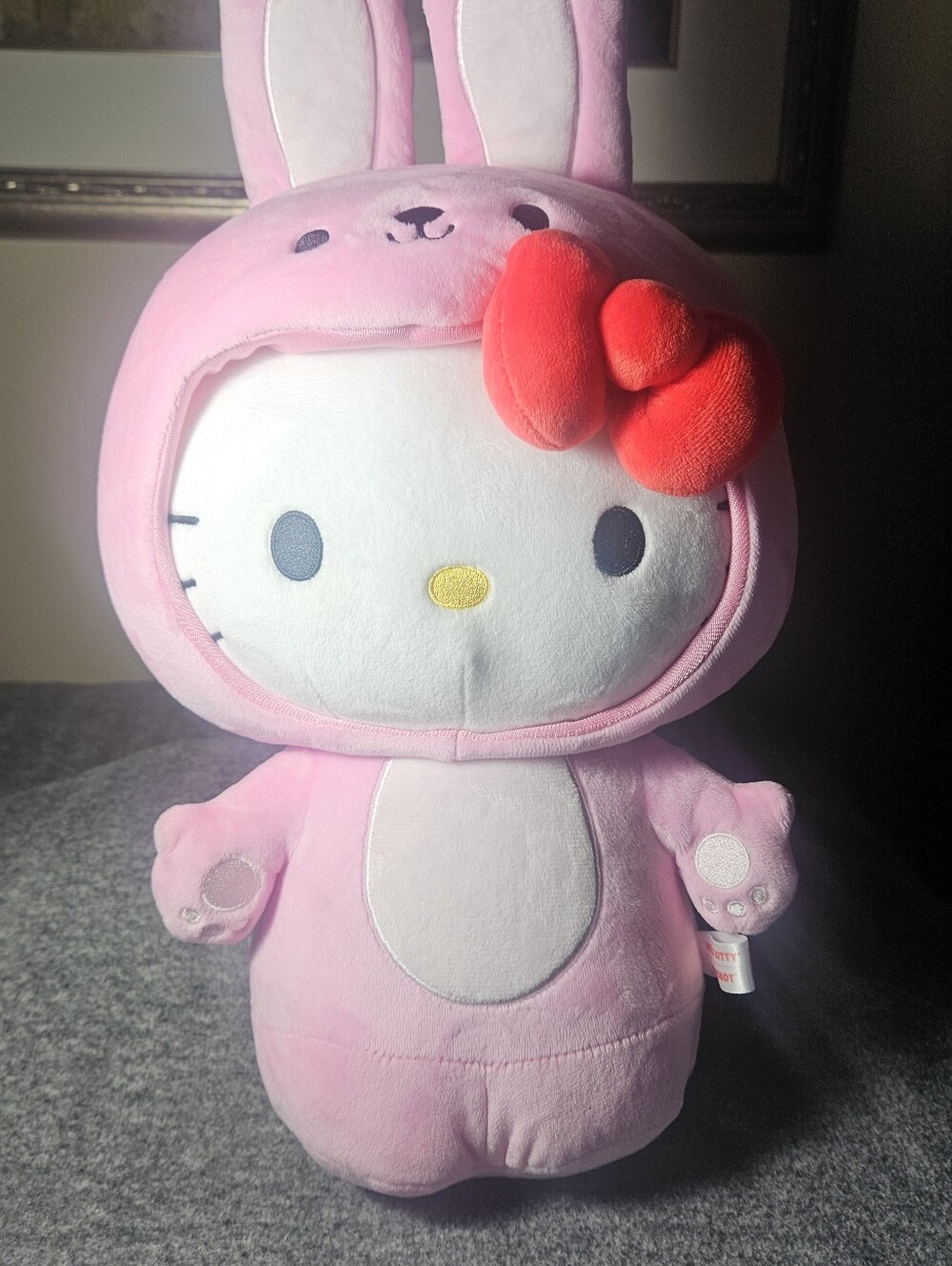 Sanrio Hello Kitty Pink Bunny Plush with Red Bow
